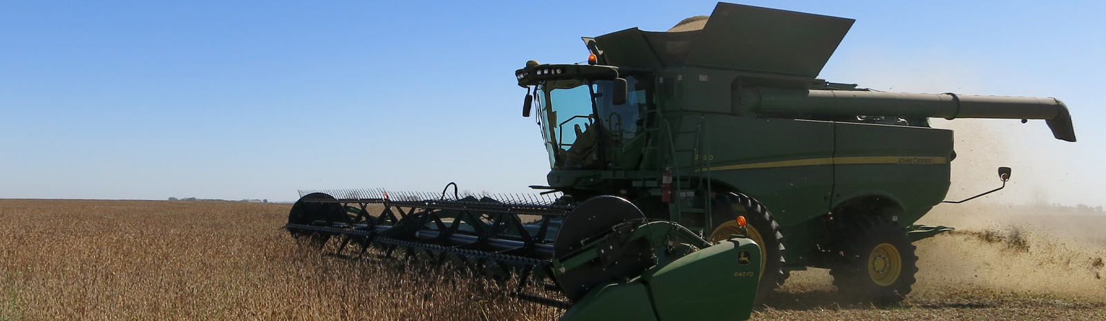 Photo of combining beans.