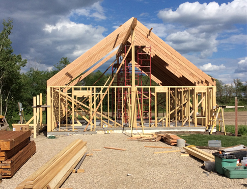 Cabin construction project.